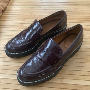 Burgundy Franco Sarto Platform Loafers